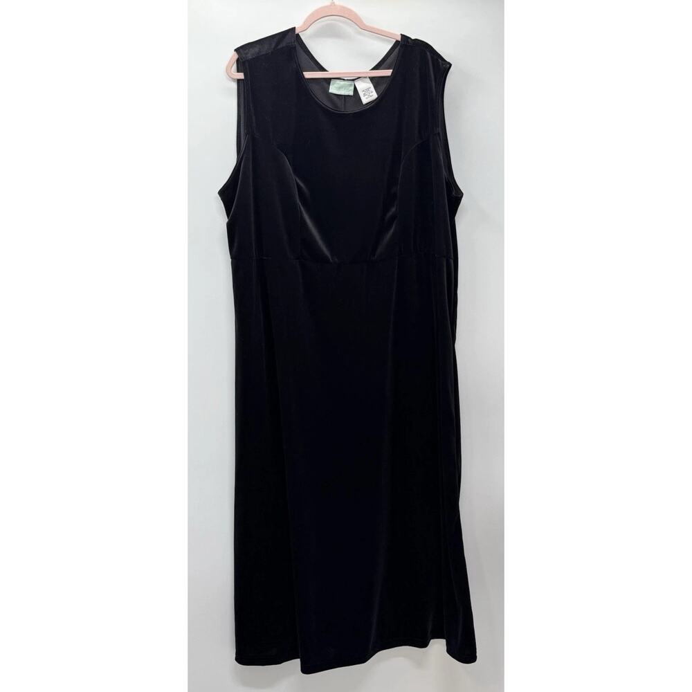 220 Hickory Black Maxi Dress 3X Sleeveless Empire “soft velour-like fabric